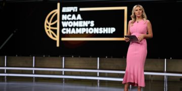 Bristol, CT - March 29, 2024 - Studio X: Shae Cornette on the set of SportsCenter.
(Photo by Allen Kee / ESPN Images)